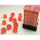 Chessex CHX23803 Translucent Orange/White D6 12mm Dice Set 36 Dice