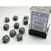 Chessex CHX25810 Opaque Dark Grey/Black D6 12mm Dice Set (36 pcs)
