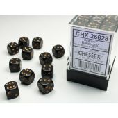 Chessex CHX25828 Opaque Black/Gold Dice Set D6 12mm (36pcs)