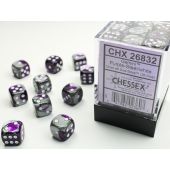 Chessex CHX26832 Gemini Purple-Steel/White D6 12mm Dice Set (36 pcs)