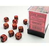 Chessex CHX26833 Gemini Black-Red/Gold D6 12mm Dice Set (36 pcs)