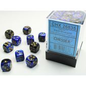 Chessex CHX26835 Gemini Black-Blue/Gold D6 12mm Dice Set (36 pcs)