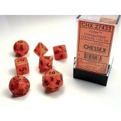 Chessex CHX27433 Vortex: Orange/Black Polyhedral 7-Die Set