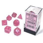 Chessex CHX27584 Borealis Pink/Silver Polyhedral 7-Die Set