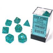 Chessex CHX27585 Borealis Teal/Gold Polyhedral 7-Die Set