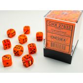 Chessex CHX27833 D6 Vortex Dice Set Orange/Black 12mm (36pcs)