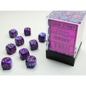 Chessex CHX27897 D6 Lustrous Purple/Gold/Black Dice Set 12mm (36pcs)