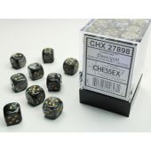 Chessex CHX27898 D6 Lustrous Black/Gold Dice Set 12mm (36pcs)