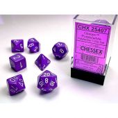 Chessex CHX 25407 Opaque Polyhedral Purple with White (7-die set)