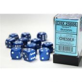 Chessex CHX 25606 Opaque Blue and White (16mm 12-dice set)