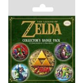 legend of Zelda Pin-Back Buttons 5-Pack Classics