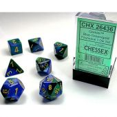 Chessex CHX26436 Gemini Blue-Green/Gold Polyhedral 7-Die Set