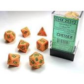 Chessex CHX25312 Lotus Speckled Polyhedral 7-Die Set