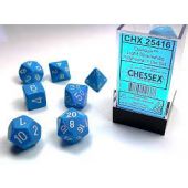 Chessex Opaque Light Blue w/white Polyhedral 7-Die Set CHX25416