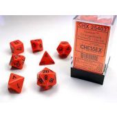 Chessex Opaque Orange w/black Polyhedral 7-Die Set CHX25403