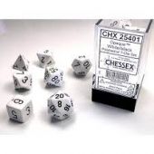 Chessex Opaque White w/black Polyhedral 7-Die set