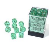Chessex CHX27975 Borealis Light Green/Gold Dice Set 12mm d6 (36pcs)