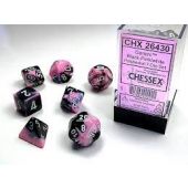 Chessex CHX26430 Gemini Black-Pink/White Polyhedral 7-Die Set