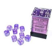 Chessex CHX27977 Borealis Purple/white Luminary Dice Set 12mm d6 (36pcs)