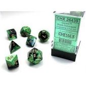 Chessex CHX26439 Gemini Black-Green/Gold Polyhedral 7-Die Set