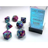 Chessex CHX26449 Gemini Purple-Teal/Gold Polyhedral 7-Die Set