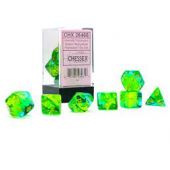 Chessex CHX26466 Gemini Translucent Green-Teal/Yellow (Polyhedral 7-die set)
