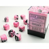 Chessex CHX26830 Gemini Black-Pink/White D6 12mm Dice Set (36 pcs)