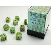 Chessex CHX27809 Marble Green/Dark Green Dice Set 12mm d6 (36pcs)