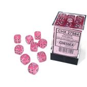 Chessex CHX27984 Borealis Pink/Silver Luminary Dice Set 12mm d6 (36pcs)