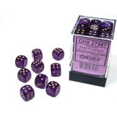 Chessex CHX27987 Borealis Royal Purple/Gold Luminary Dice Set 12mm d6 (36pcs)