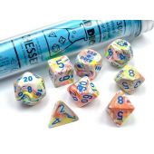 Chessex CHX30047 Lab Dice Festive Kaleidoscope/Blue (polyhedral 7-die set)