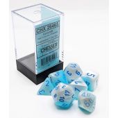 Chessex CHX26465 Gemini Pearl Turquoise-White/Blue (Polyhedral 7-die set)