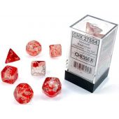 Chessex CHX27554 Nebula Red/Silver Polyhedral 7-Die Set