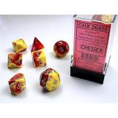 Chessex CHX26450 Gemini Red-Yellow/silver Polyhedral 7-Die Set