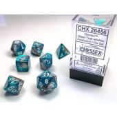 Chessex CHX26457 Gemini Astral Blue-White/Red Polyhedral 7-Die Set