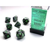 Chessex CHX26445 Gemini Black-Grey/green Polyhedral 7-Die Set