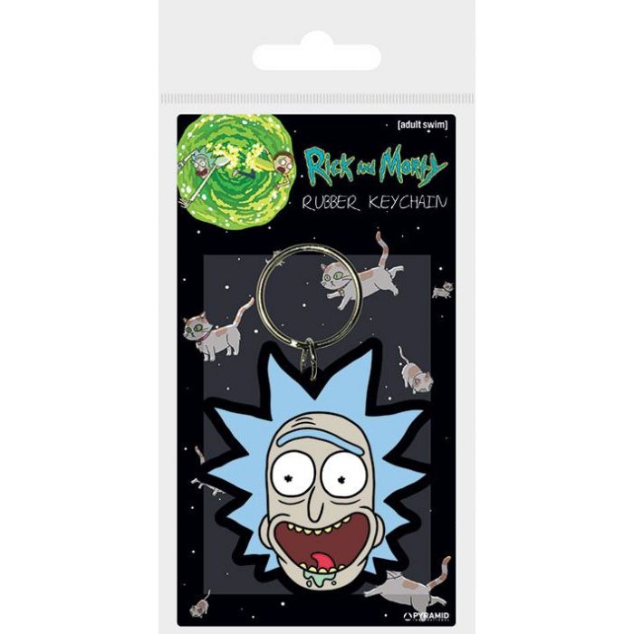 Rick and Morty Rubber Keychain Rick Crazy Smile 6 cm