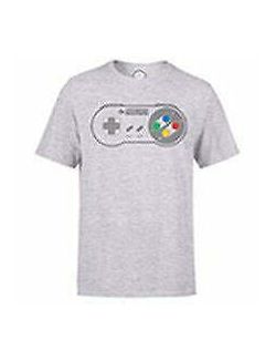 Nintendo SNES Controller Pad Mens Grey T-Shirt - L